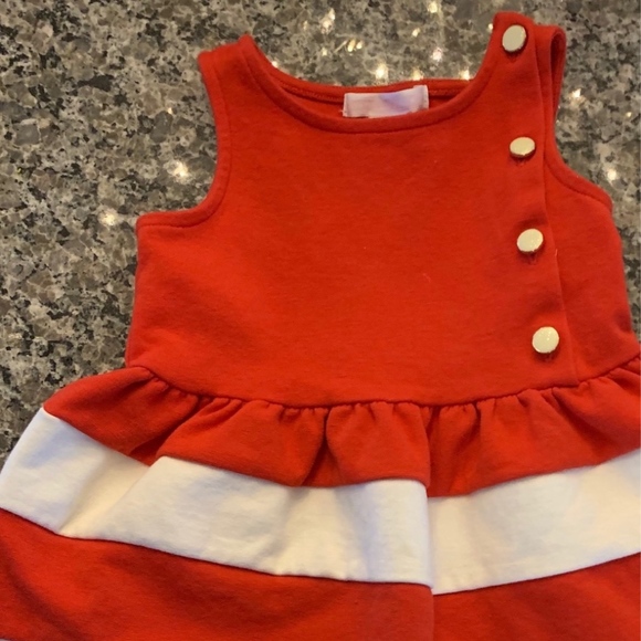 JANIE and JACK RED & WHITE DRESS 6-12 MONTHS - Picture 1 of 1